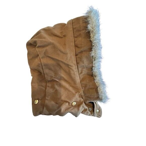CARHARTT Hood Vintage Duck Faux Fur Quilt Lined Detachable Hood Made USA - Picture 1 of 8